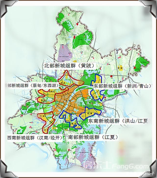 武漢光谷,車都和臨空三大區域升級為副城